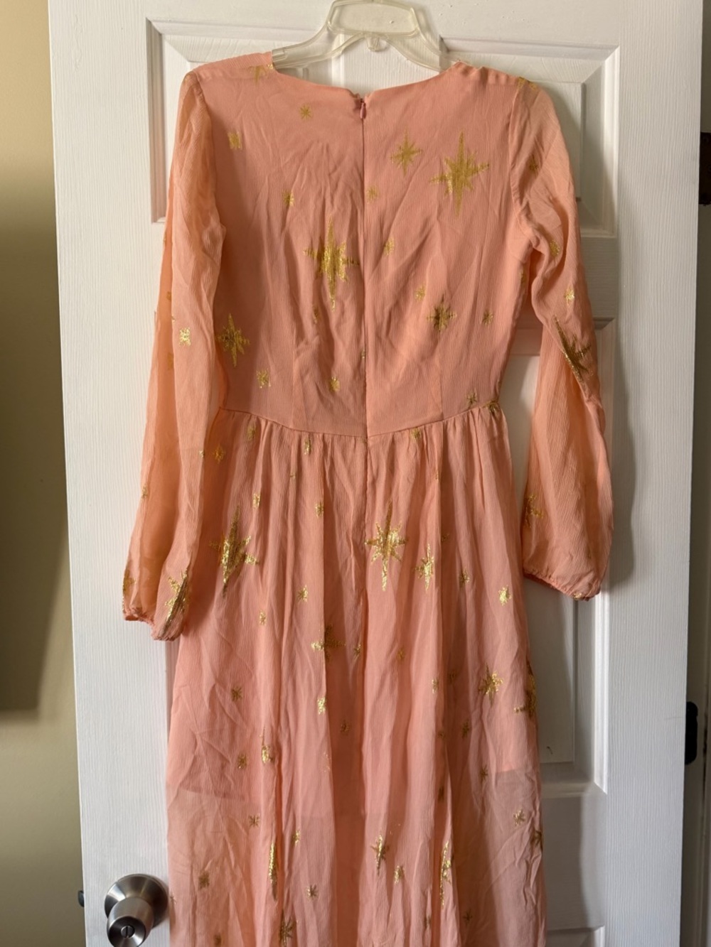 For Love and Lemons Gilded Star maxi dress. Size small. Peachy pink and gold - Picture 9 of 9